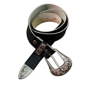 Vegan leather woven braided belt size 6